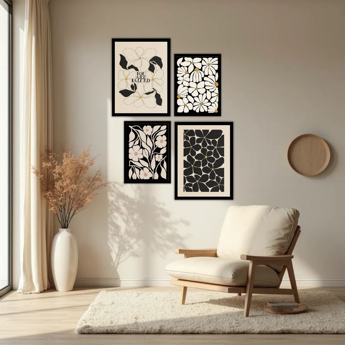 Botanical Gallery Wall Frames – Set of 4 | Premium Wall Art