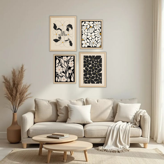 Botanical Gallery Wall Frames – Set of 4 | Premium Wall Art