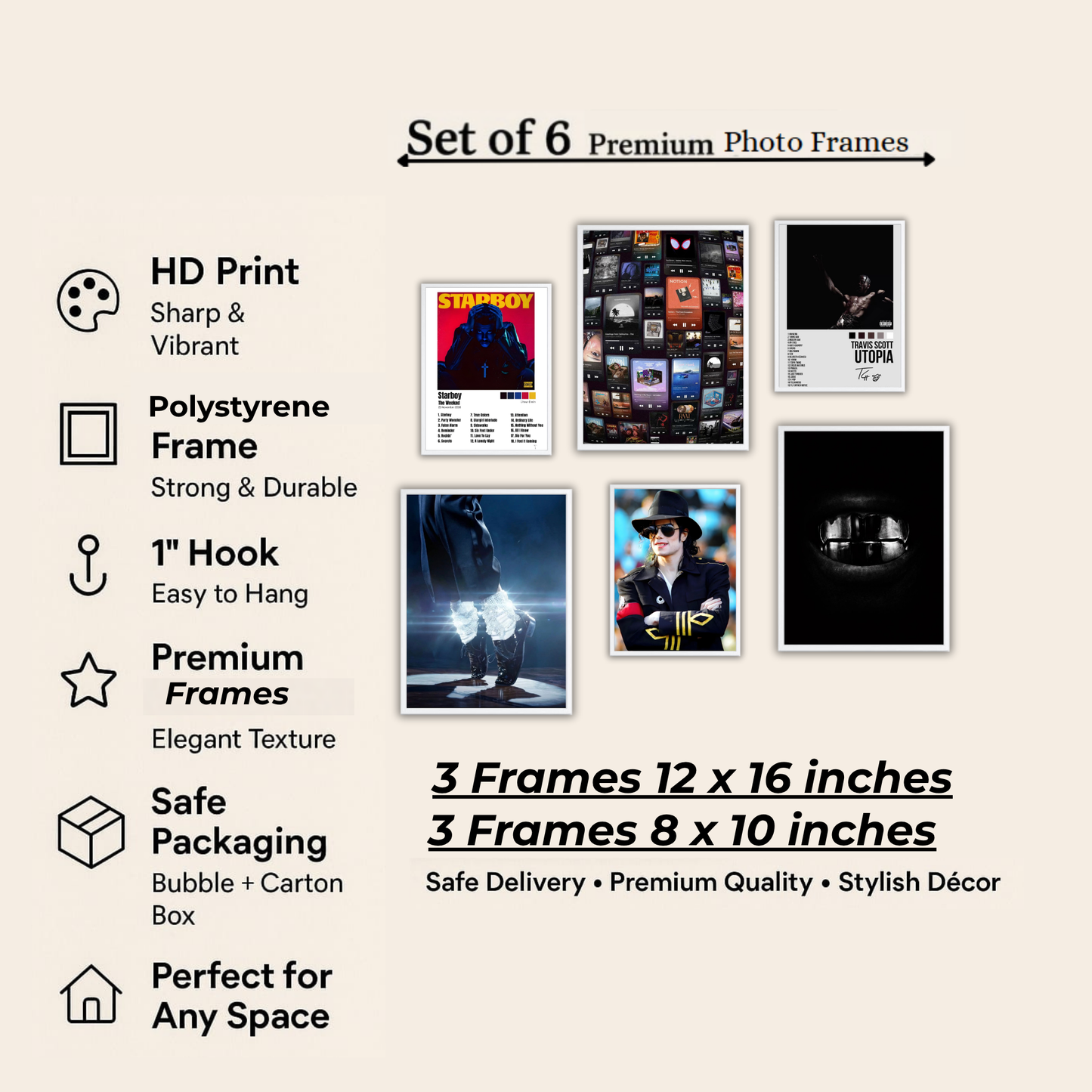 Music Legends Gallery Wall Frame Set – Set of 6